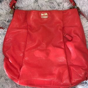 Red coach tote